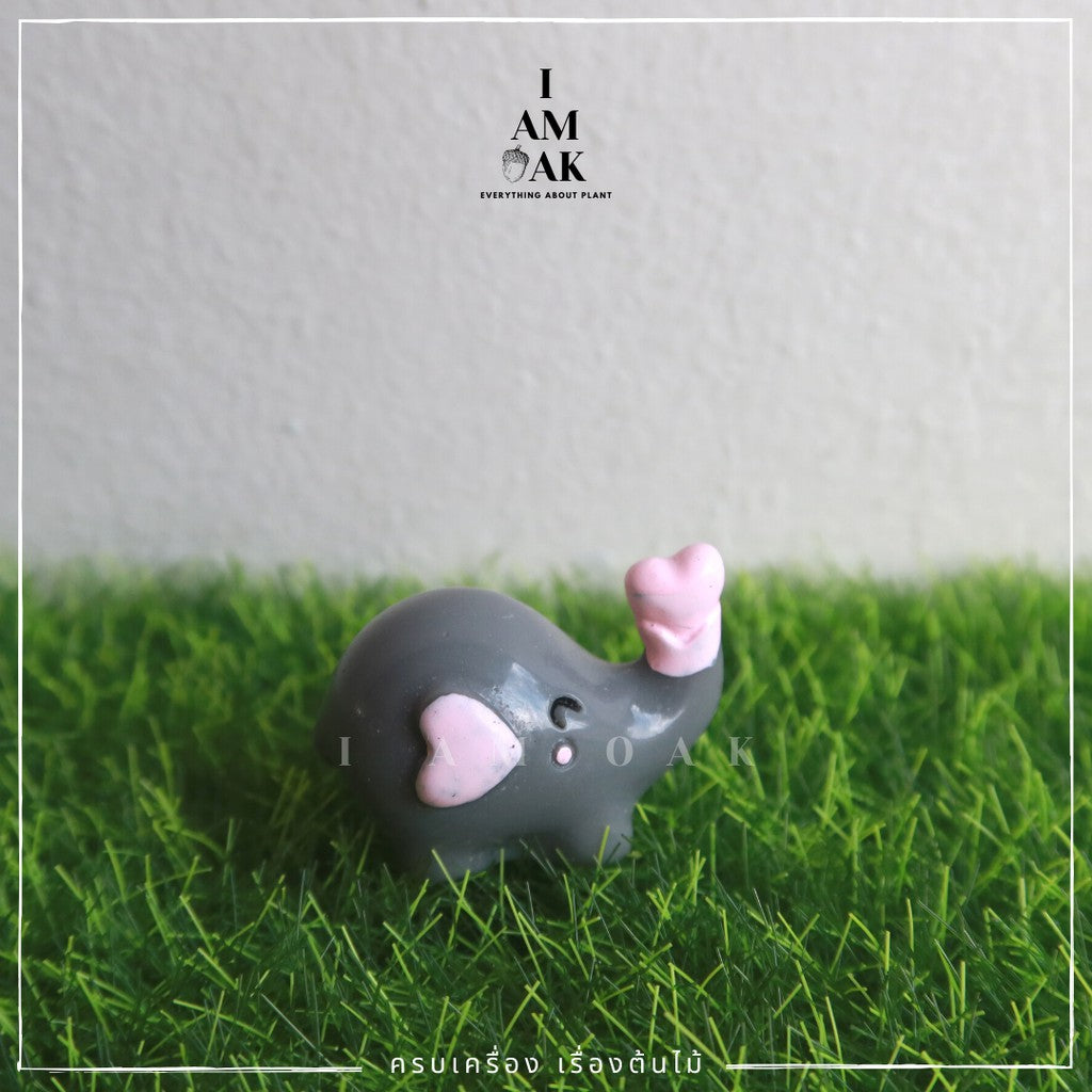 ตุ๊กตาแต่งสวน ช้างหัวใจจิ๋ว จัดสวนถาด