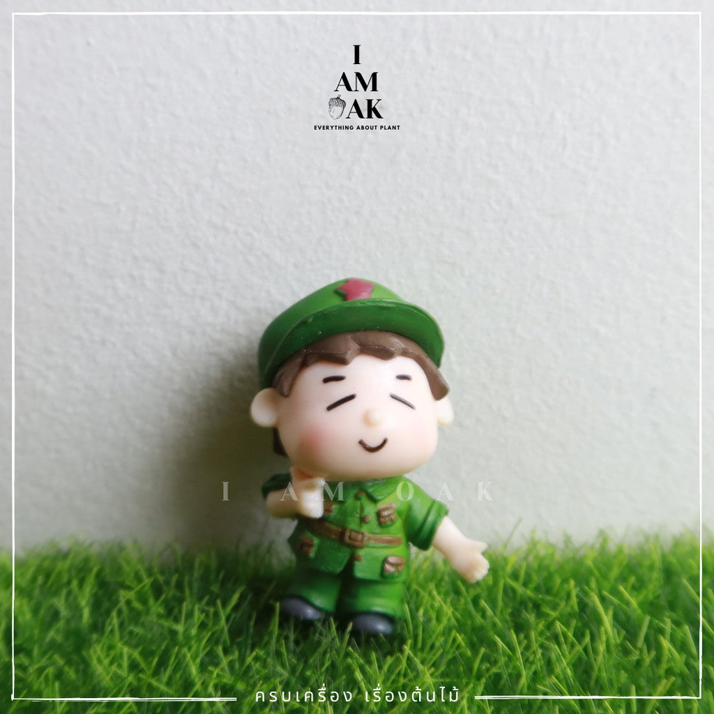 ตุ๊กตาแต่งสวนเด็กน้อยชุดทหาร