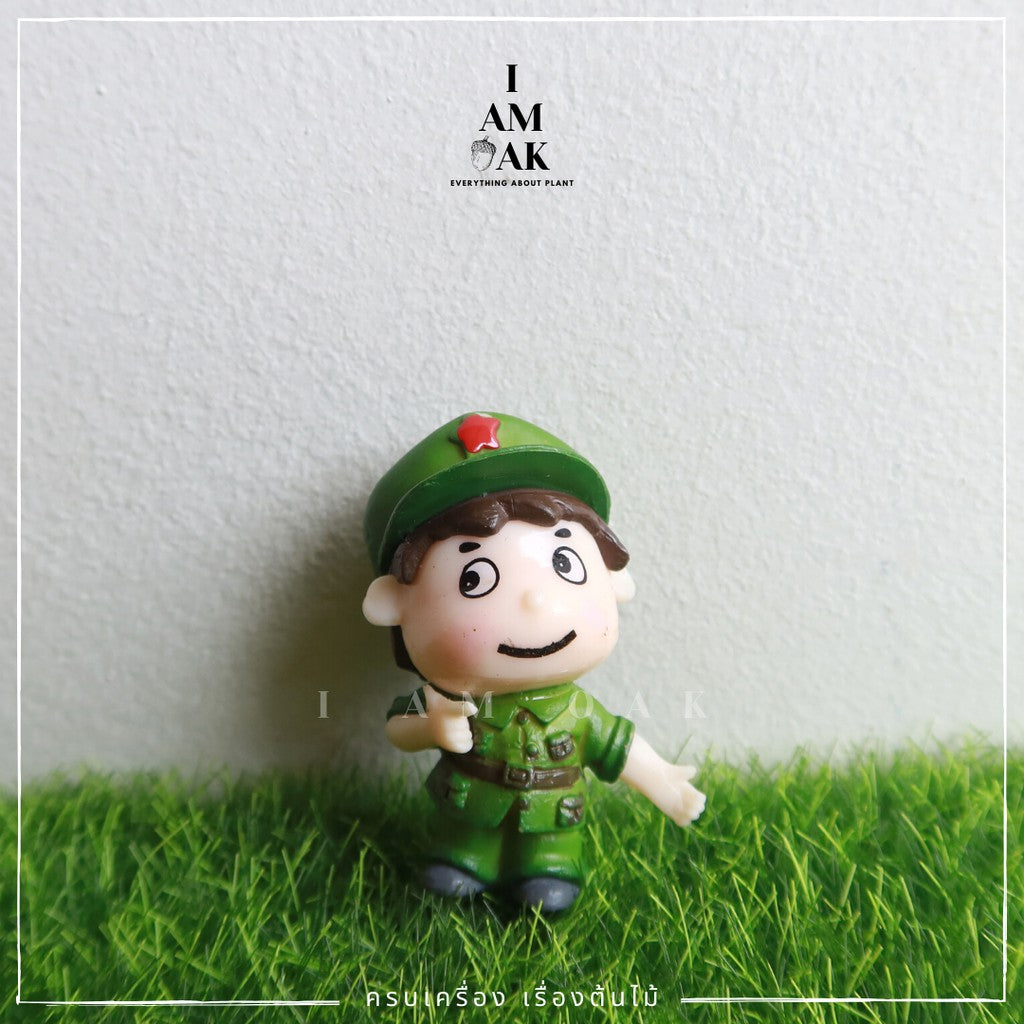 ตุ๊กตาแต่งสวนเด็กน้อยชุดทหาร