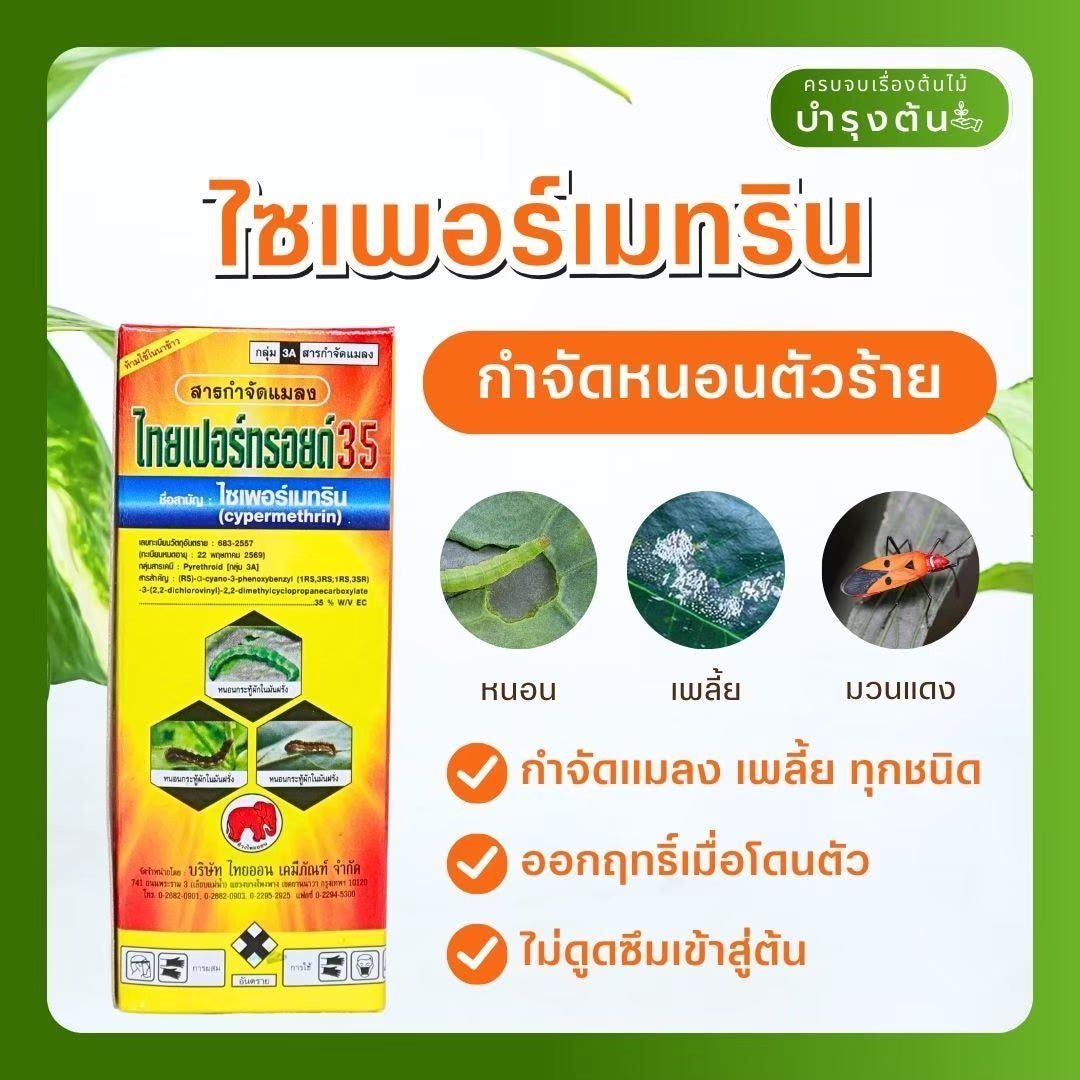 ไทยเปอร์ทอย35 – ช้างแดง – ไซเปอร์เมทริน – สารกำจัดแมลงศัตรูพืช - Pamathegardener