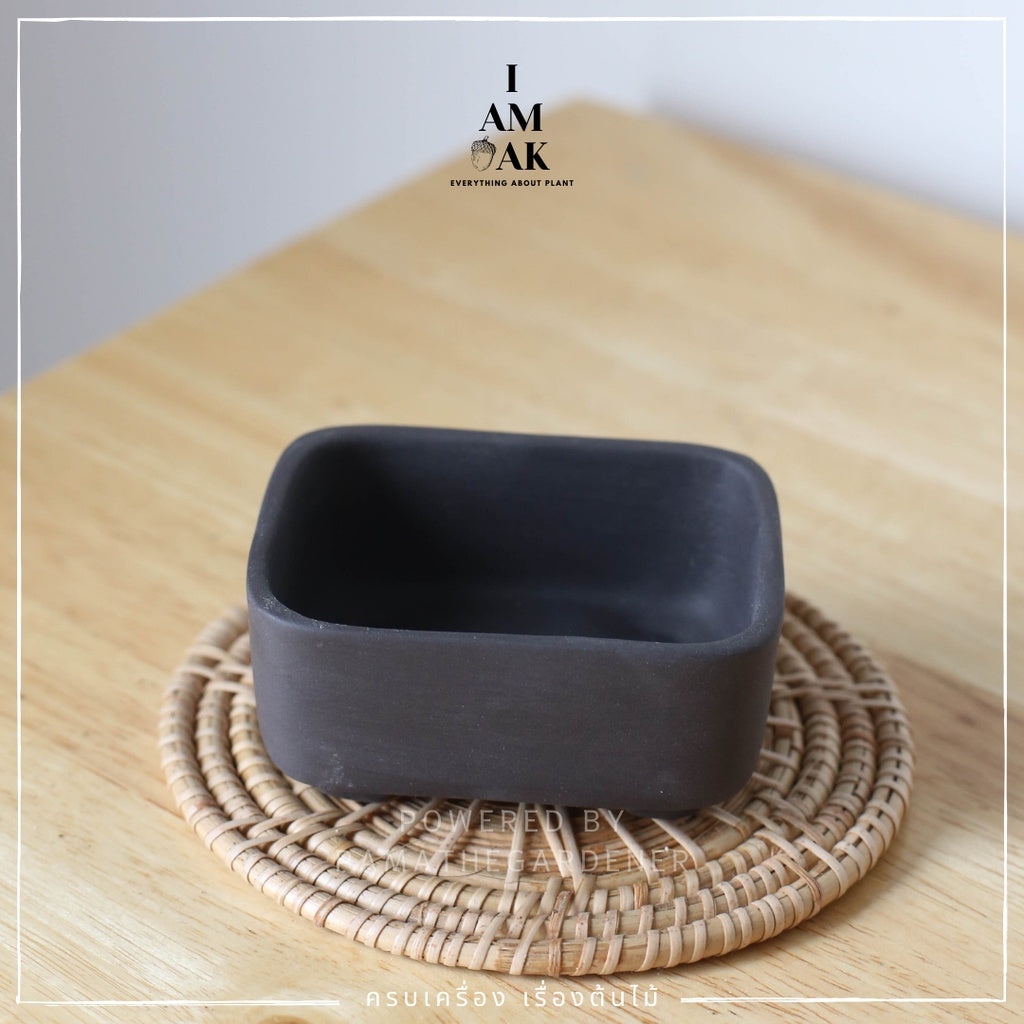 กระถางบอนไซ เซรามิก สีด้าน [ML บอนไซ]