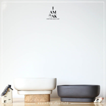 กระถางบอนไซ เซรามิก สีด้าน [ML บอนไซ]