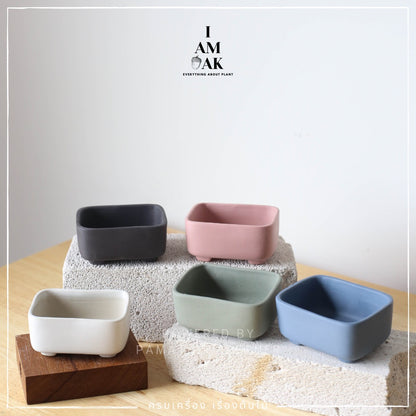 กระถางบอนไซ เซรามิก สีด้าน [ML บอนไซ]