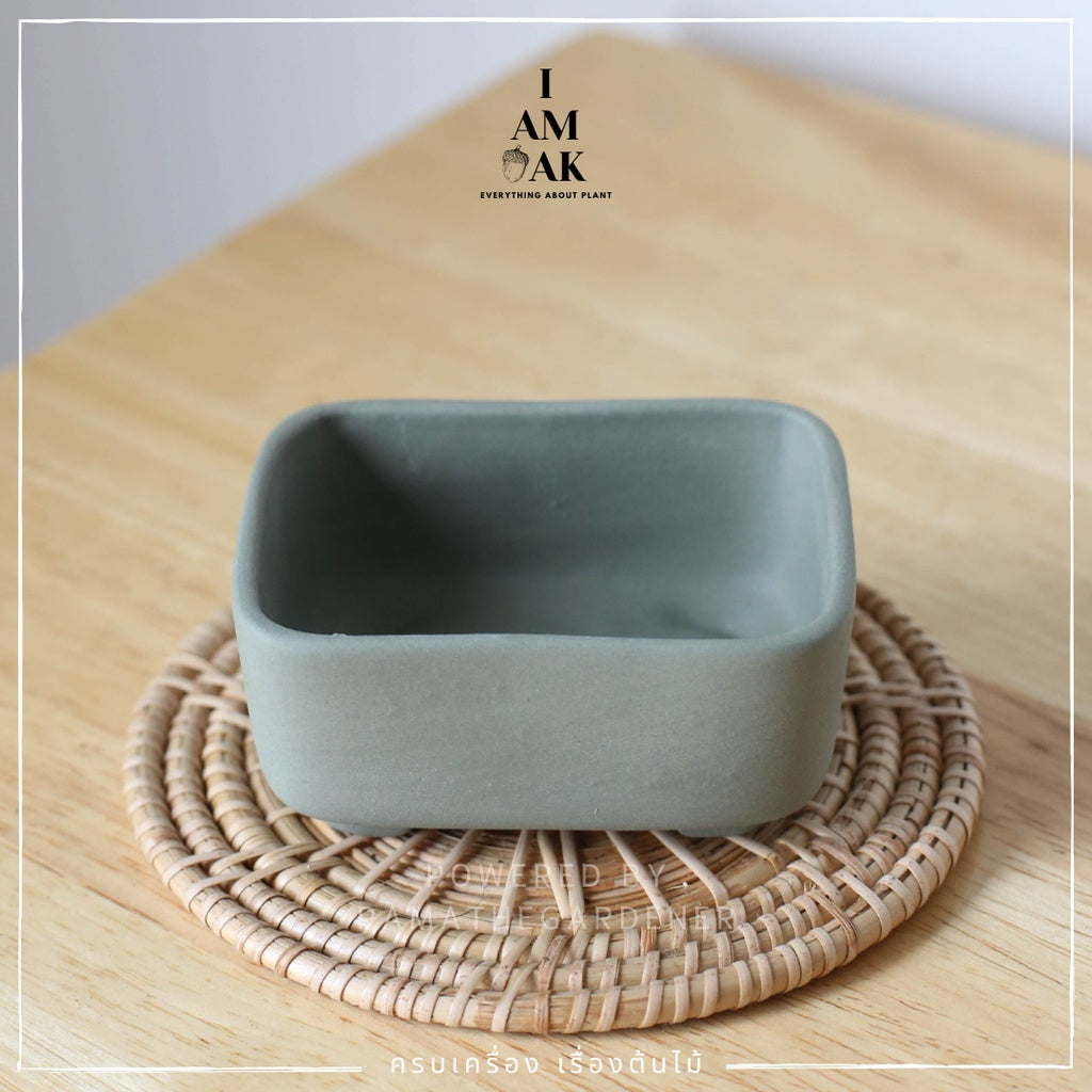 กระถางบอนไซ เซรามิก สีด้าน [ML บอนไซ]