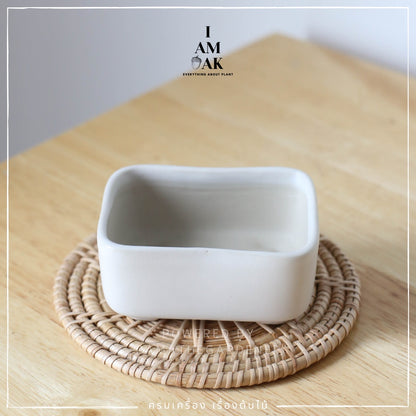 กระถางบอนไซ เซรามิก สีด้าน [ML บอนไซ]