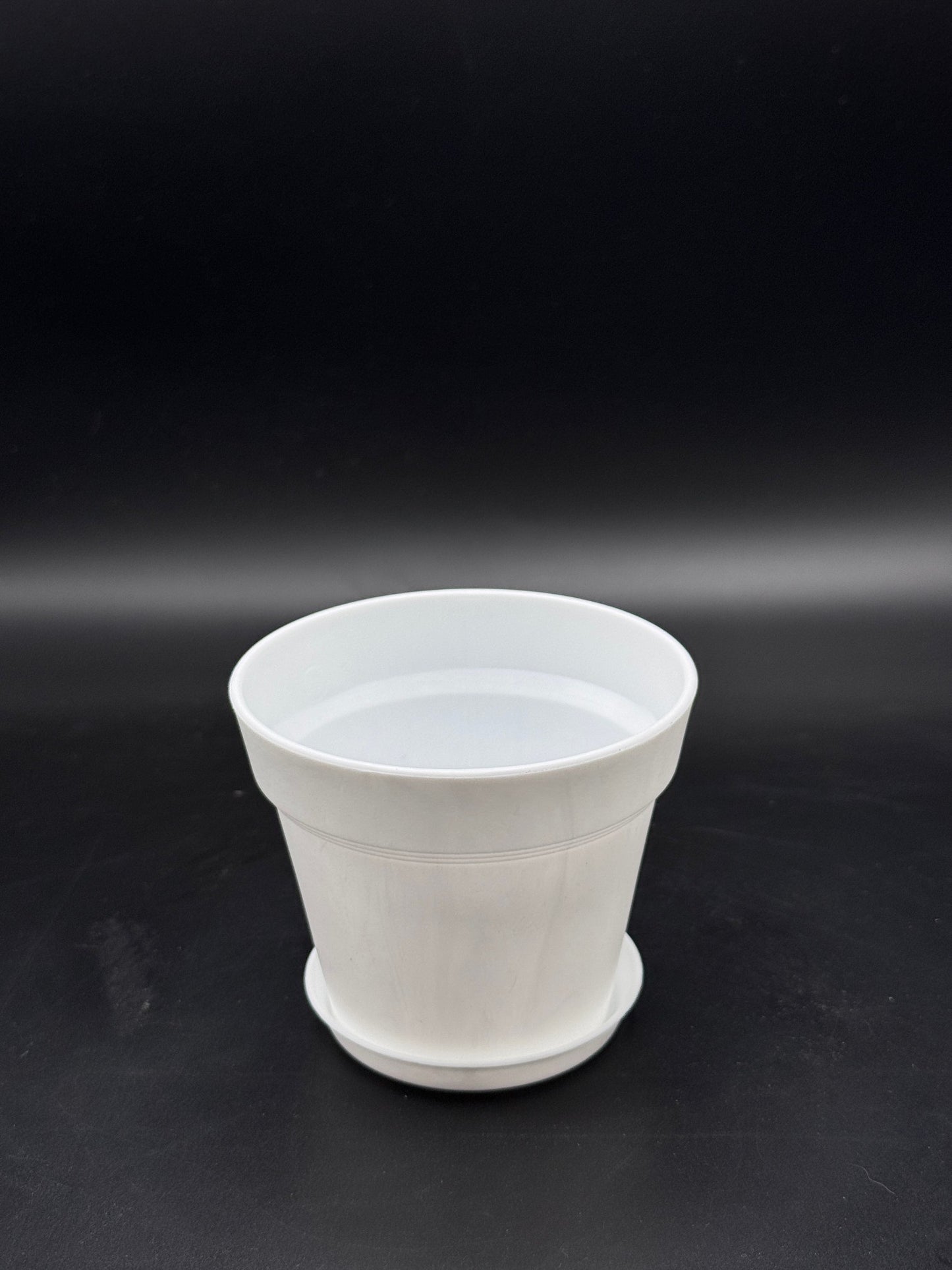 กระถางพลาสติกกระถางขาว ขอบนูน 4 - 8 นิ้ว