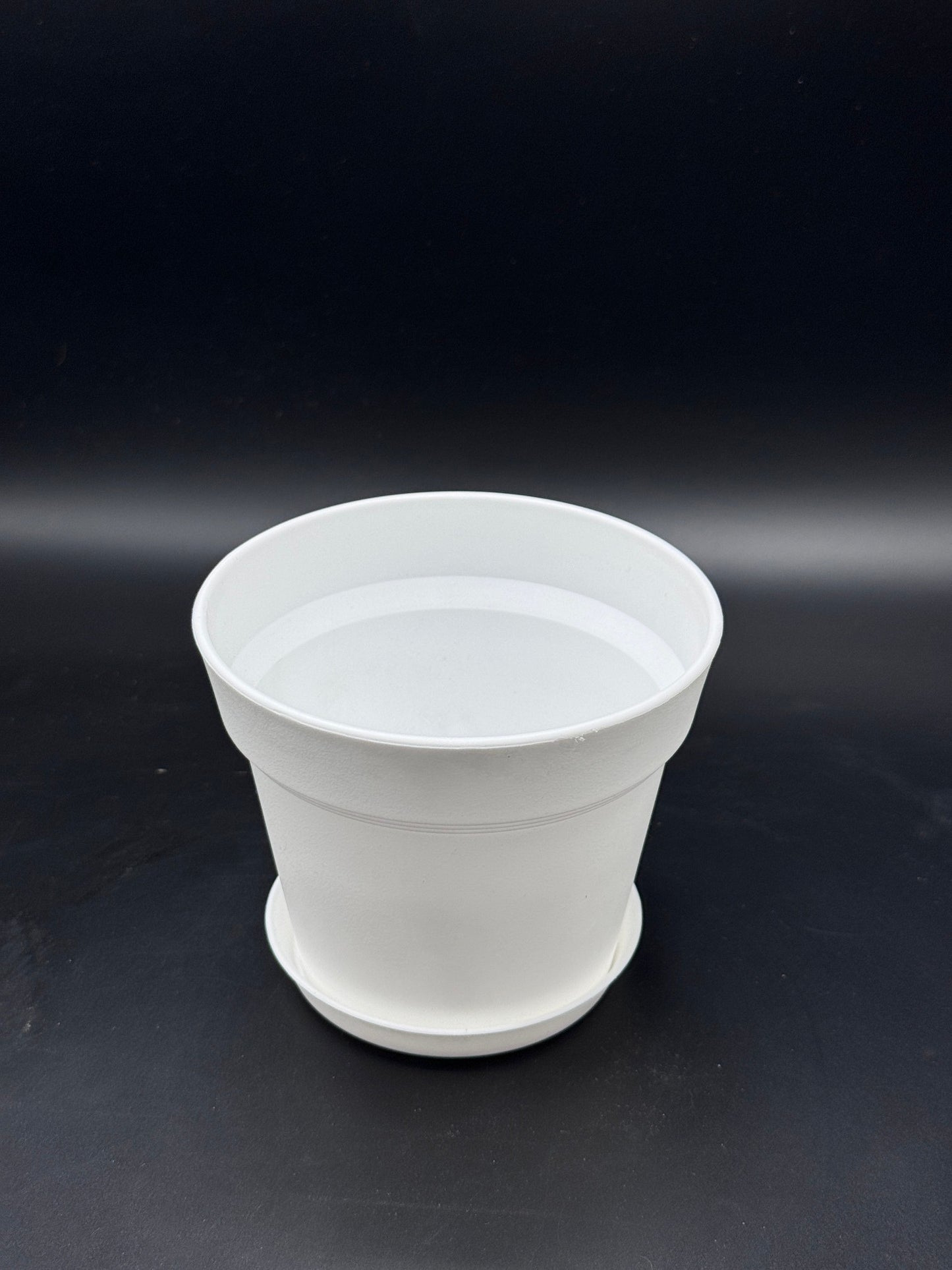 กระถางพลาสติกกระถางขาว ขอบนูน 4 - 8 นิ้ว